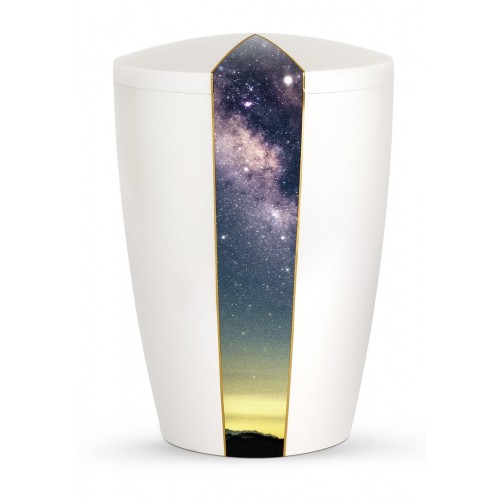 Heaven's Edition Biodegradable Cremation Ashes Funeral Urn – Starry Night / Pearly Iridescent Surface
